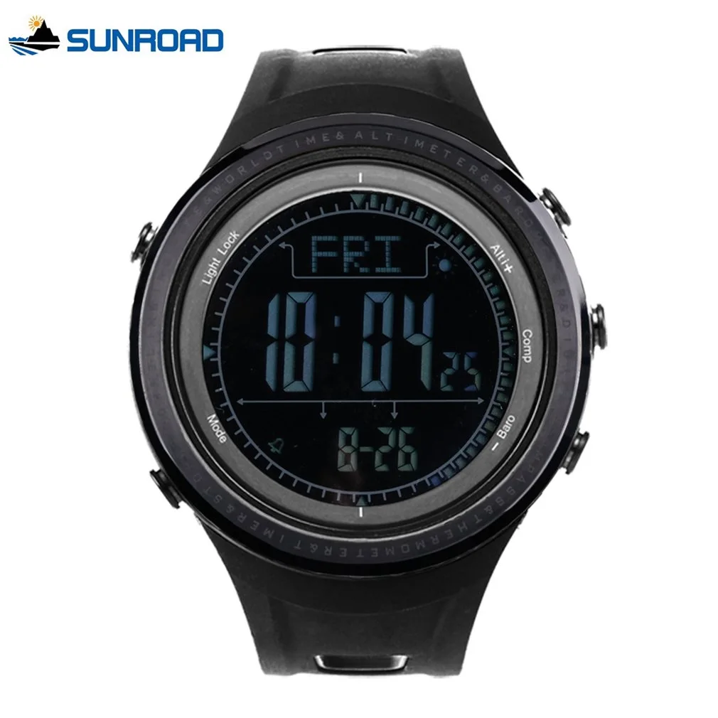 

SUNROAD Sports Watch Men Waterproof Weather Forcast Pedometer Alimeter Barometer Stopwatch Backlight Climbing Digital Watches