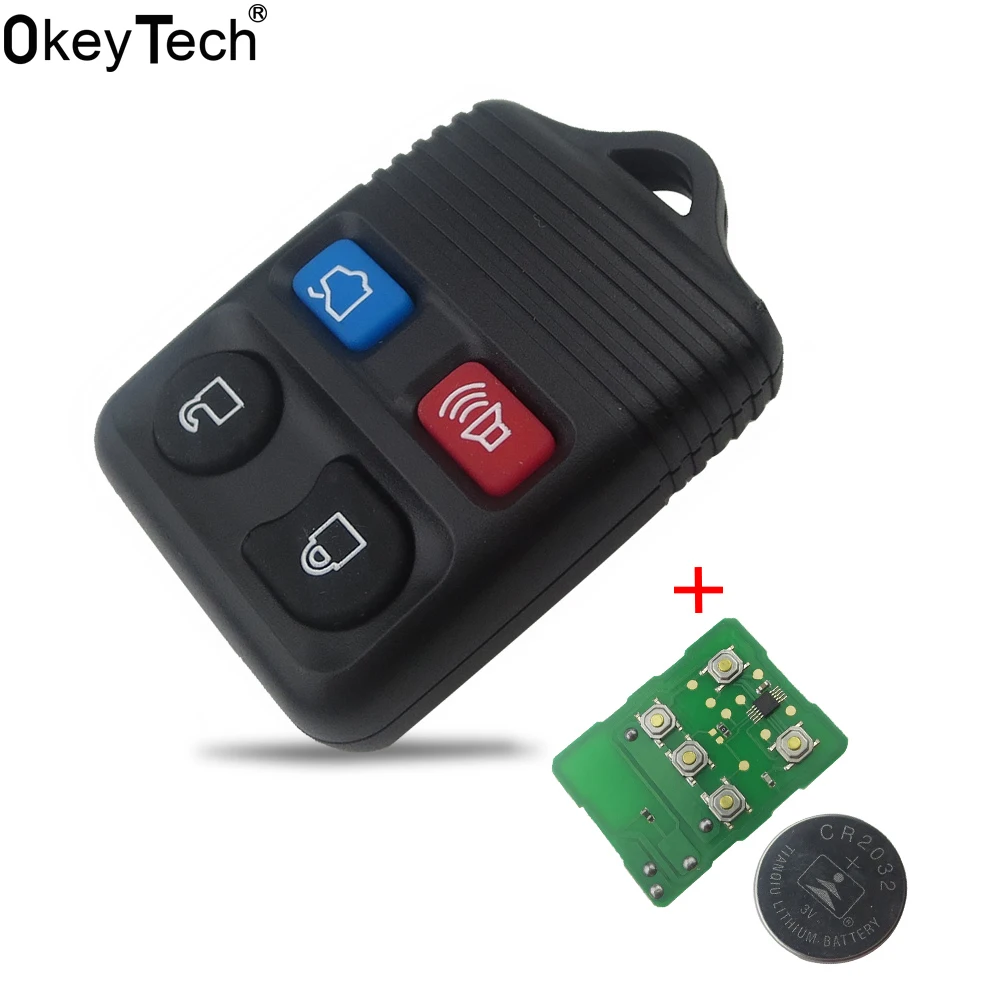 

OkeyTech 315MHz/433Mhz 4 Buttons Replacement Remote Control Key for Ford Focus Complete Escape Mustang Thunderbird Lincoln Town