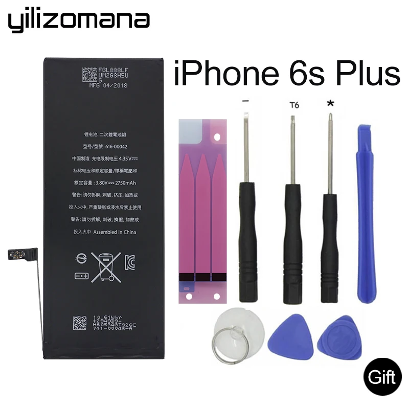 

YILIZOMANA Original Phone Battery For Apple iPhone 6S Plus 6SPlus Capacity 2750mAh Genuine Replacement Li-ion battery + Tools