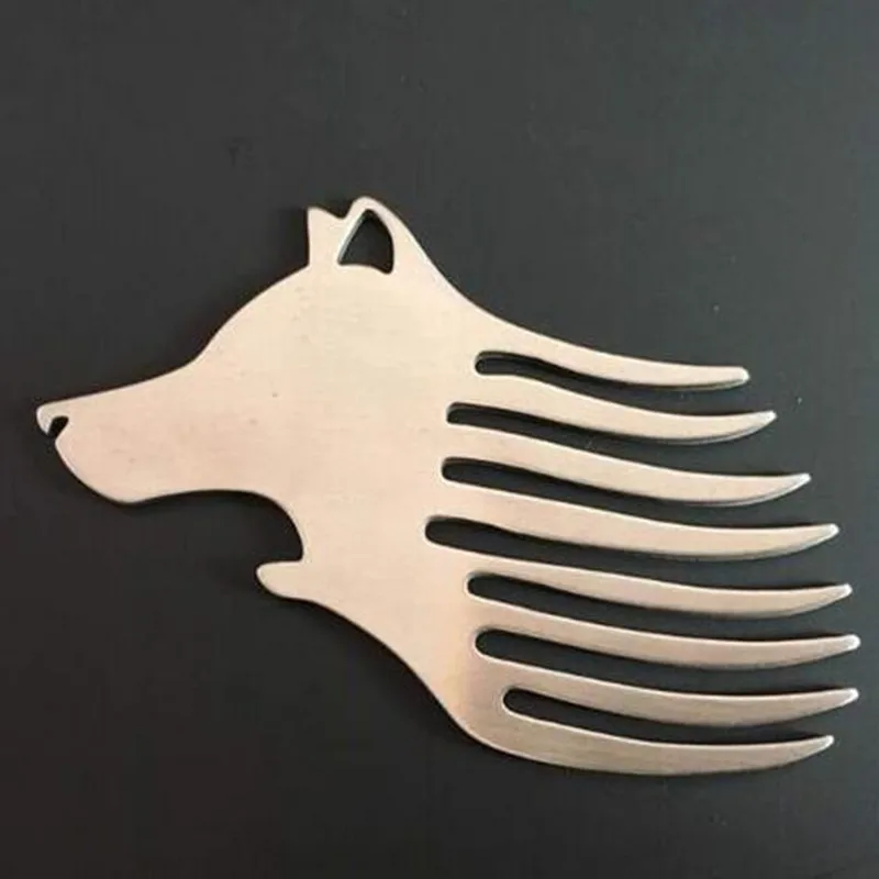 

Beard Combs Can Be The Key chain Ring Beard Shaping Tool Opener comb hair brush professional Multifunctional Stainless Steel