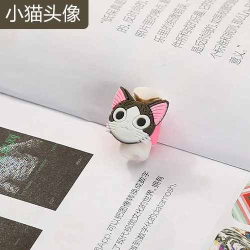 Мультфильм Kawaii животные Ститч Hello Cat Бэтмен USB кабель наушник линии экономии для мобильного телефона зарядки линии передачи данных протектор EB - Цвет: As the photo