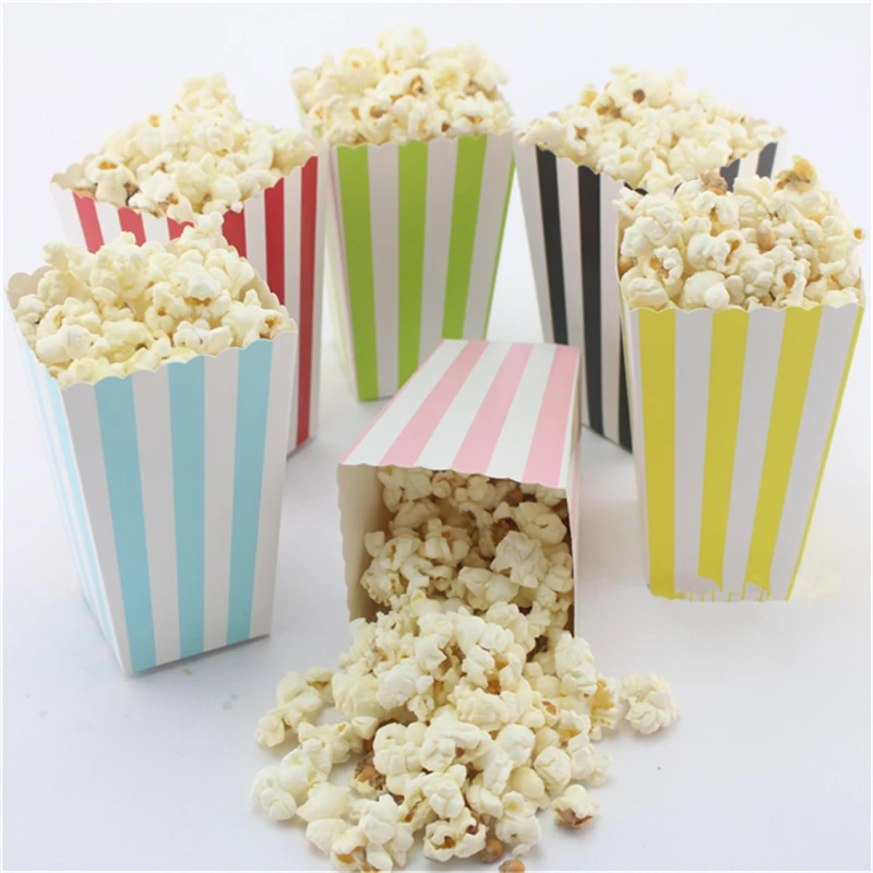 

12pcs Multi Color/Pattern Paper Popcorn Boxes Halloween Party Mini Kids Gift Candy Buffet Favor Snack Treat Box Cartons Containe