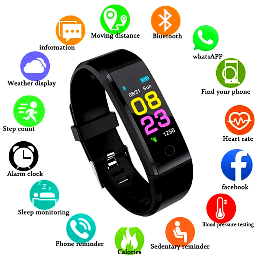 

OUTMIX Smart Watch Men Women Heart Rate Monitor Blood Pressure Fitness Tracker Smartwatch Sport Watch for ios android