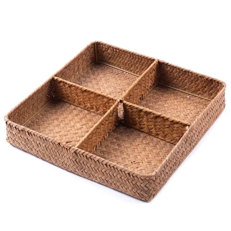 

NEW Straw Storage Basket Creative Living Room Desktop Storage Basket Cosmetic Storage Box Tea Fruit Decoration Storage