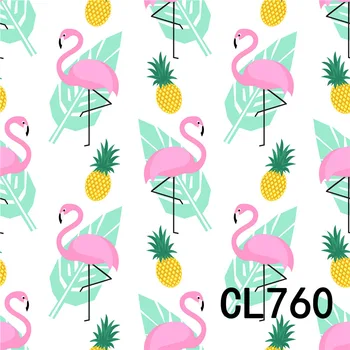 

Polyester Cartoon Flamingo Pineapple Leaves Backdrop Background Photography Studio Prop Photographic Seamless Washable No Crease