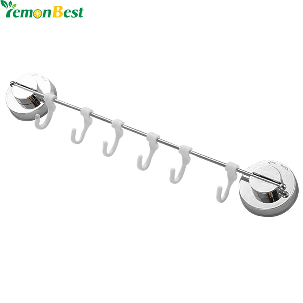 Buy 6 Hooks Seamless Vacuum Suction Hooks Stainless