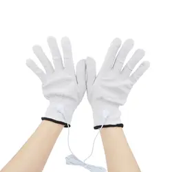 Массажная перчатка Электрический массажные перчатки с проводом посеребренные волокна для электрических мышц стимулятор рук терапия для