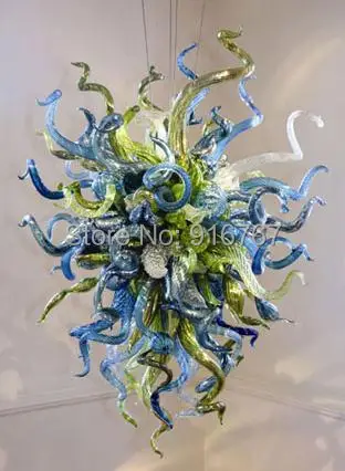 

Free Air Freight Bedroom Mini Hanging Art Lamp Blue and Green Chandelier