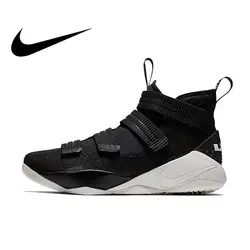 Оригинальный Nike Оригинальные кроссовки LEBRON SOLDIER 11 Мужская баскетбольная обувь кроссовки голяшка средней высоты Открытый Спорт удобные