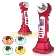 3MHz Ultrasonic Galvanic Ionic LED Light Photon Microcurrent Facial Massager Skin Care Deep Cleaning Face Lift Spa Beauty Device