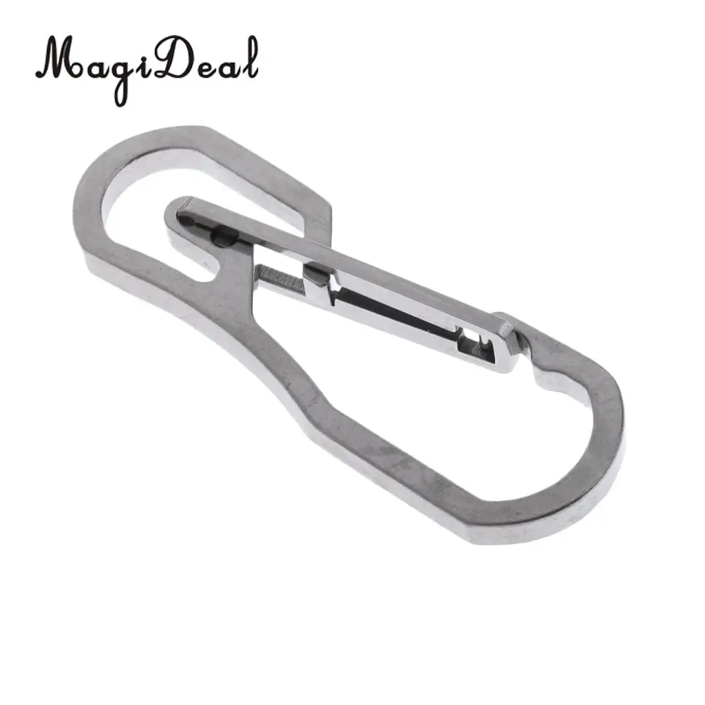 MagiDeal Multi-Function 1Pc Stainless Steel Key Chain Carabiner Hook Outdoor Tools for Hiking Camping Travel Sport Silver/Black