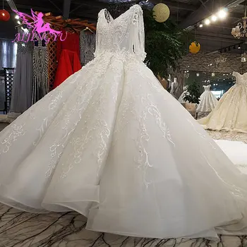 شراءAIJINGYU فساتين الزفاف أفضل زي العرائس الفاخرة 2021 2020 حجم كبير بسيط رومانسية فستان العروس الأبيض شراء فستان الزفاف على الانترنت
