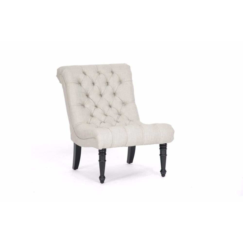 Baxton Studio Caelie Beige Linen Modern Lounge Chair