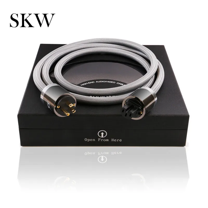 SKW HIFI мощность шнур с США/ЕС Тип Plug мощность кабель 1 м, 1,5 м, 2 м, 3 м, 5 м для мощность фильтр, проигрыватель, усилитель, CD-плеер, ЦАП