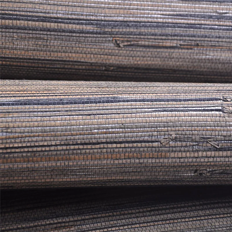 Настоящая трава серебро темно-синий-черный грассклот обои текстурированная натуральная ткань обои для гостиной украшения дома