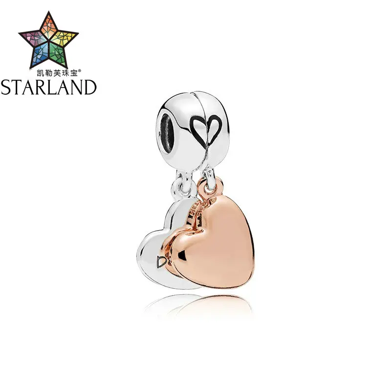

XIINHUI NEW Arrival 925 Sterling Silver Heart Mother and Daughter love Family Charm Pendent DIY Jewelry Bracelet For Women Gift