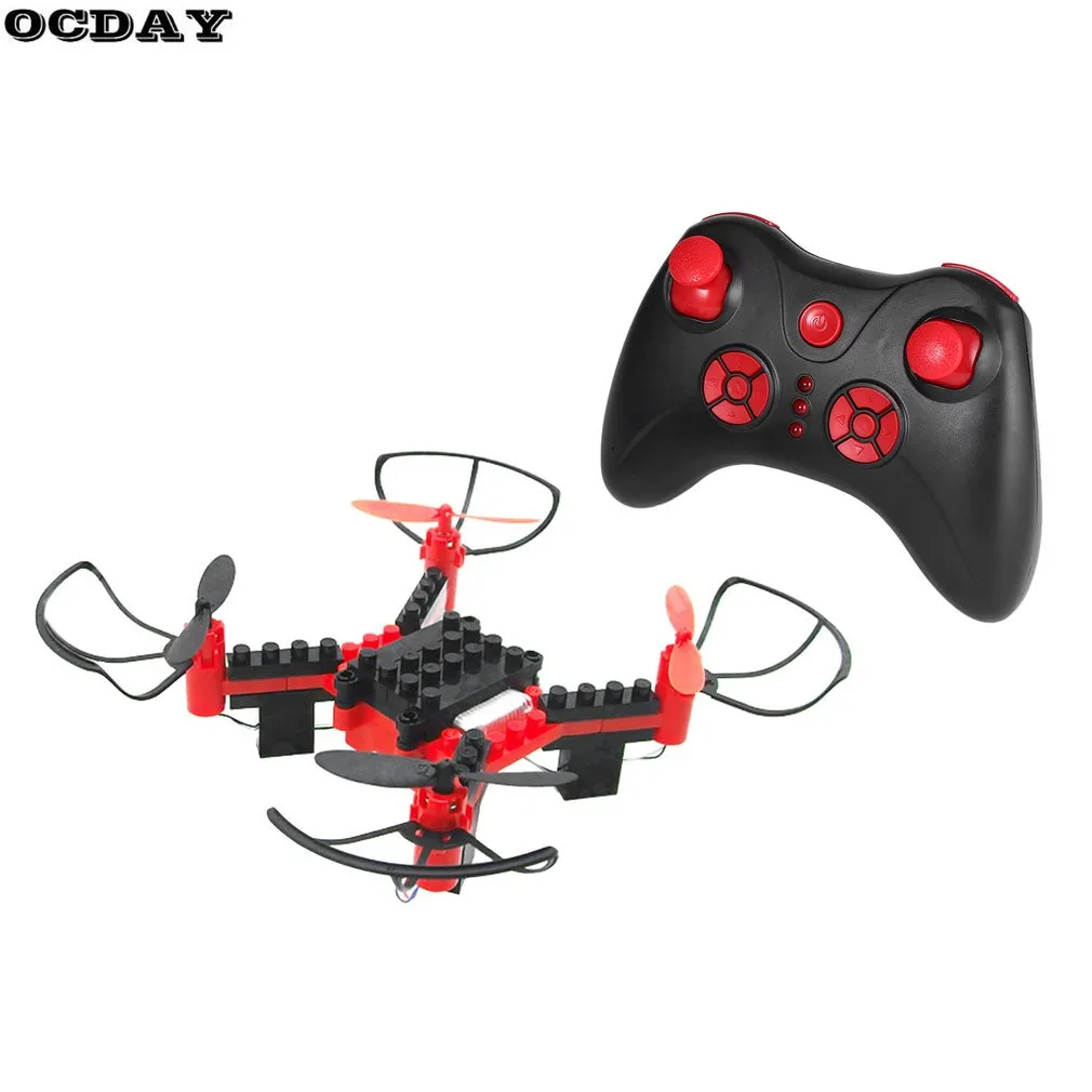 

RC Helicopter DIY Building Blocks Drone 2.4G 4CH Mini Drones 3D DIY Bricks Creative Quadcopter Assembling DIY Educational Toy