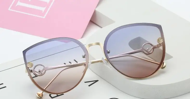 Новые солнцезащитные очки «кошачий глаз», модные солнцезащитные очки, женские солнцезащитные очки «Океан» - Цвет линз: C7