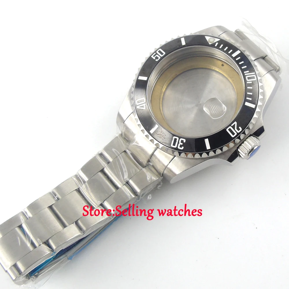 43 мм часы с сапфировым стеклом чехол fit ETA 2836 mingzhu 2813 miyota 82 series MOVEMENT