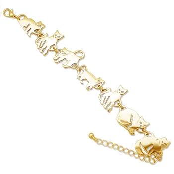 

Bastet Cat Kitten Pet Charm Chain Link Bracelets for Women Bangles Gift Party Indian Jewelry Pulseira Feminina Gold