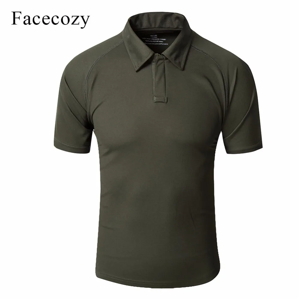 Facecozy Men Summer Outdoor Sports Polo Shirts Comfort Polyester