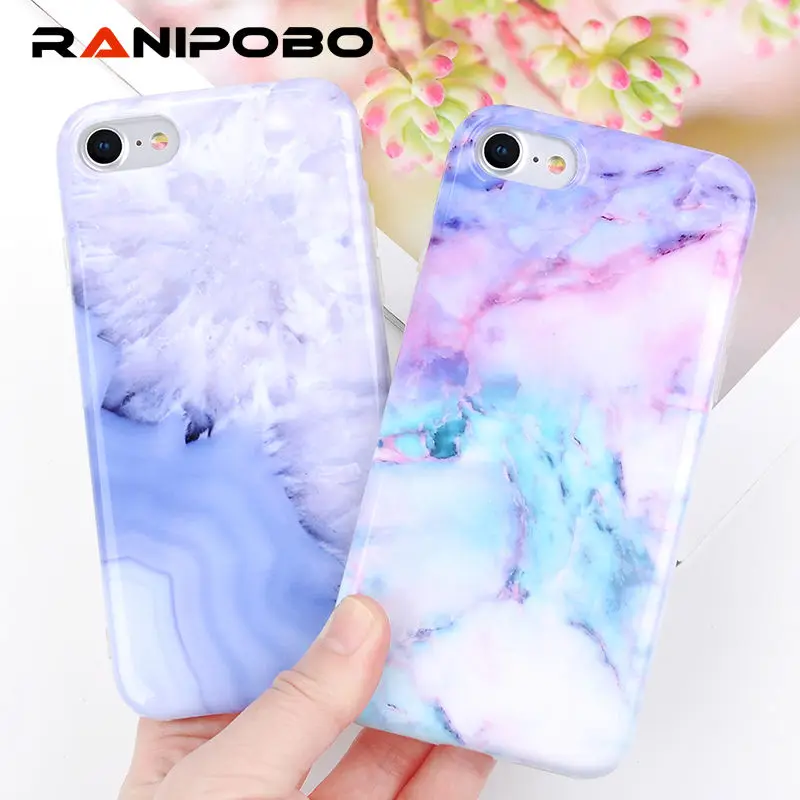 

Fashion Marble texture Glossy Phone Case For iphone X XS XR XS Max 6 6S 7 8 Plus Ultra Thin Soft IMD Protective Back Cover