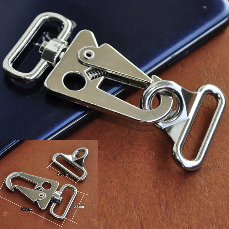 

New 1" For 25mm Webbing 4pcs Hook+4Pcs Rings Trigger Spring Gate Metal Swivel Clips Snap Hook DIY Bags Clothes Shoes Accessories