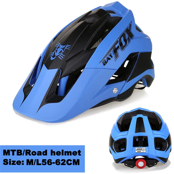 BATFOX bike helmet bat fox mtb cycling helmet integrally-molded women bicycle helmet man road bike mtb casco ciclismo bicicleta - Цвет: F-659-black-blue