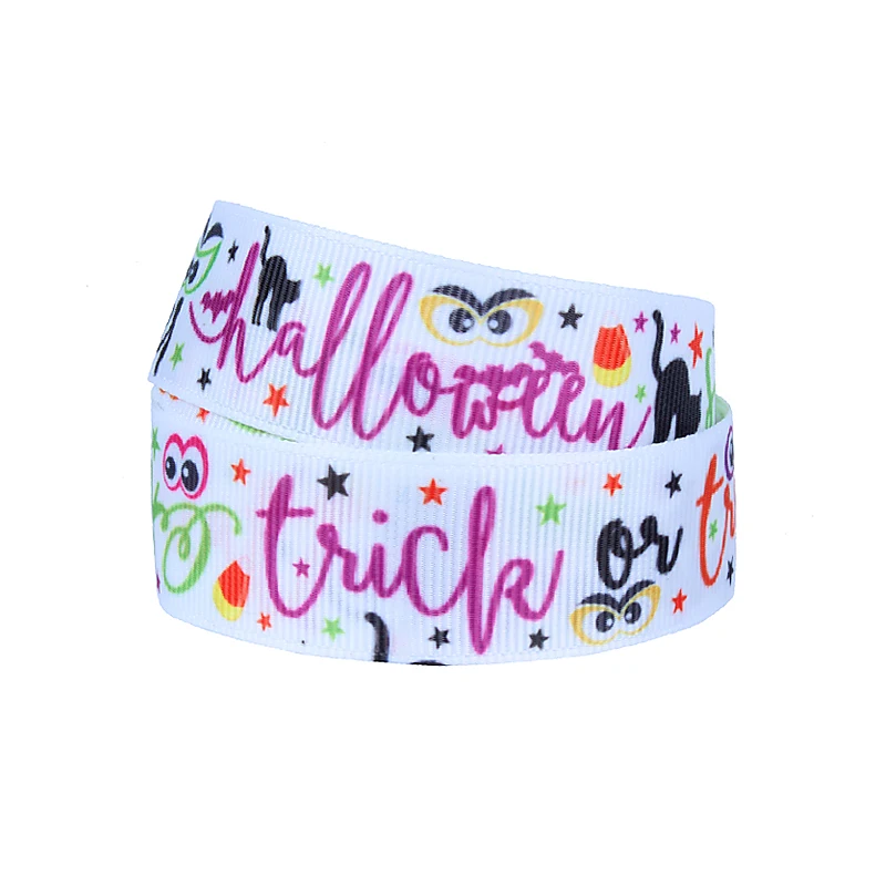 

FLRA Ribbon Flora Ribbons black cat and ghost printed Halloween ribbon