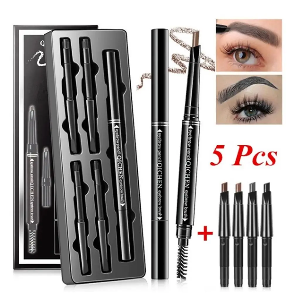 

5Pcs/set Double Ended Eyebrow Pen Natural Long Lasting Waterproof Paint Eye Brow Pencil Black Brown Eyebrow Dye Makeup Tools