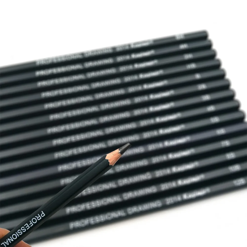 Лучшее качество 14 шт./компл. 12B 10B 8B 7B 6B 5B 4B 3B 2B B HB 2H 4H 6H графит эскизов карандаши профессиональный набор карандашей для рисования