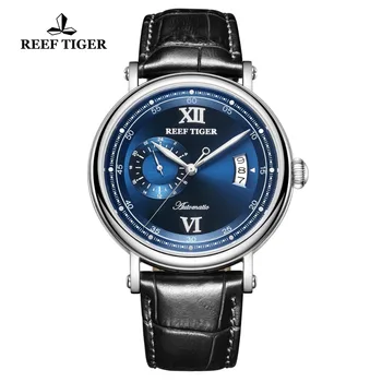 

2020 Reef Tiger/RT Luxury Casual Watch for men Stainless Steel Blue Fashion Mechanical Watches Big Date reloj hombre RGA1617-2