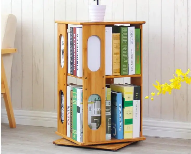 360 الروتاري سطح المكتب رف الخيزران المنزلية تخزين خزانة مكتب طالب رف