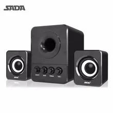 Сада проводной мини USB Супер Бас Сабвуфер Динамик 2,1 3 канала Компьютерные колонки с USB 3,5 мм разъем для mp3 мобильного телефона