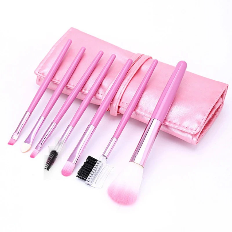 

Make-up Cosmetic brush suit leather bag 7 Piece Set Wallet type Portable 7 branch outfit Short rod