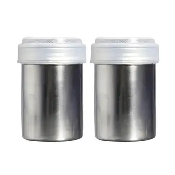 

2PC Power Bottle 304 Stainless Steel Kitchen Storage Bottle Jar for Coffee Seasoning Powder Cocoa (Silver)