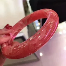 Высокое качество натуральный Родохрозит драгоценный камень женские браслеты внутренний диаметр 58 мм Модный кристалл