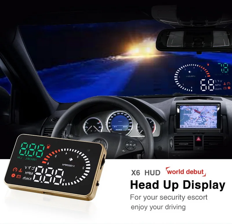 Дисплей на голову X6 " Авто Hud скорость превышения скорости напряжения OBD2 сигнализация лобовое стекло проектор заглушка OBDii Автомобильный измеритель скорости