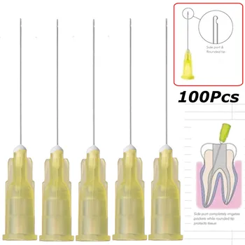 

100pcs 30GA Dental Endo Irrigation Needle Tip End-Closed Side Hole Root Canal Wasingh Endo Syringe Oral Hygiene Care Material