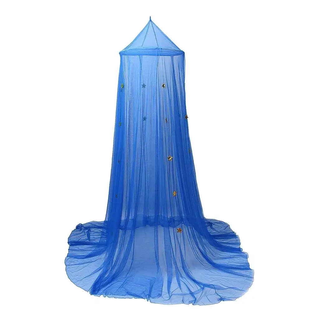 

Kids blue Crib Netting Canopy Bed Curtain Round Dome Hanging Mosquito Net Curtain Play Tent Bedding for Baby Playing Reading