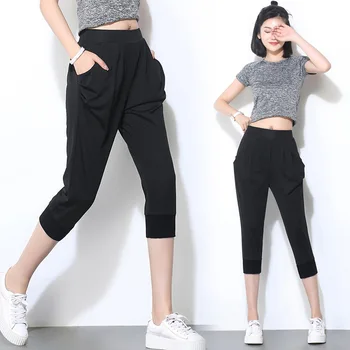 

Palazzo Pants 2019 Actual Shooting Of The New Seven-minute Pants Xia Loose, Thin And Tight Waist Hallen Overweight Plus Fat Mm