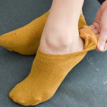 

11 Colors Summer New Cotton Women Socks Elastic Breathable Comfortable Non-slip Silicone Socks Solid Color Low Cut Socks No Show