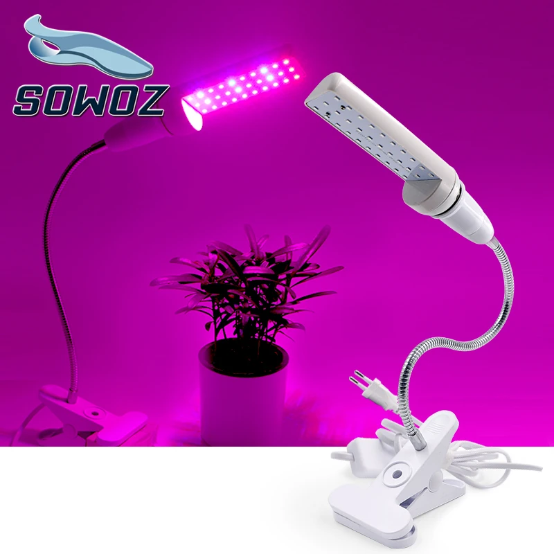 

SOWOZ LED plant growth lamp push-button metal hose bracket E27 plant lamp for indoor hydroponic system