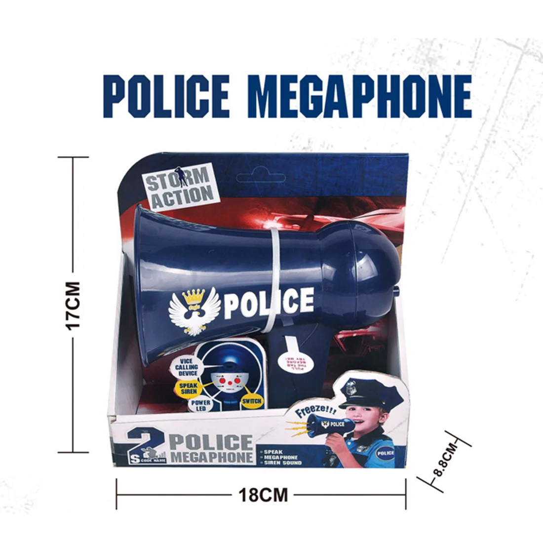NFSTRIKE Детская ролевая игрушка на батарейках, полицейский мегафон, полицейский игровой набор для детей, новинка