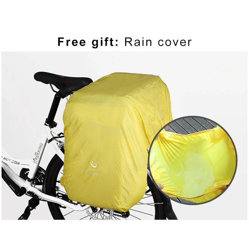 Perfect Roswheel 60L Bicycle Bag Black Blue Red Double Bicycle Rear Seat Rack Trunk Bag with rain cover Handbag Pannier Bike accessories 5