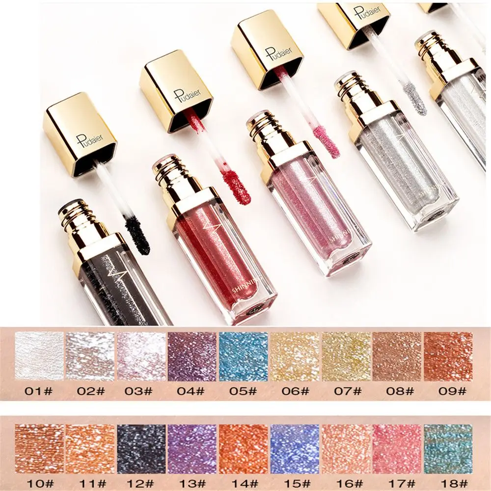 

1pc Liquid Eyeshadow Waterproof Long Lasting Shimmer Metallic Glitter Eyeliner Combination Eye Cosmetic Makeup Tools