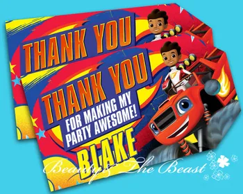 

Customized Personalized Blaze and the Monster Machines Thank You Tags Gift Favors Tags Label Birthday Party Decorations Kids