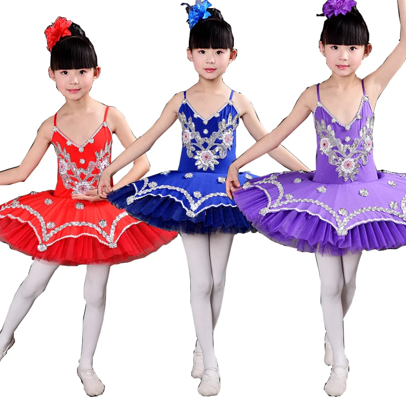 Детское танцевальное платье с блестками 6 цветов|tutu dance dresses|dance dress girlsswan lake |