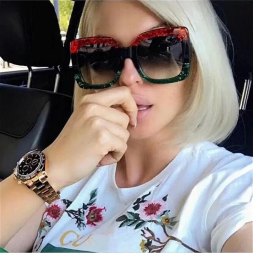 

CHUN Women Square Luxury Sunglasses Oversize rayed Unique Clear Female Sun Glass Eyeglasses Big 2018 bling Brand DesignerN182