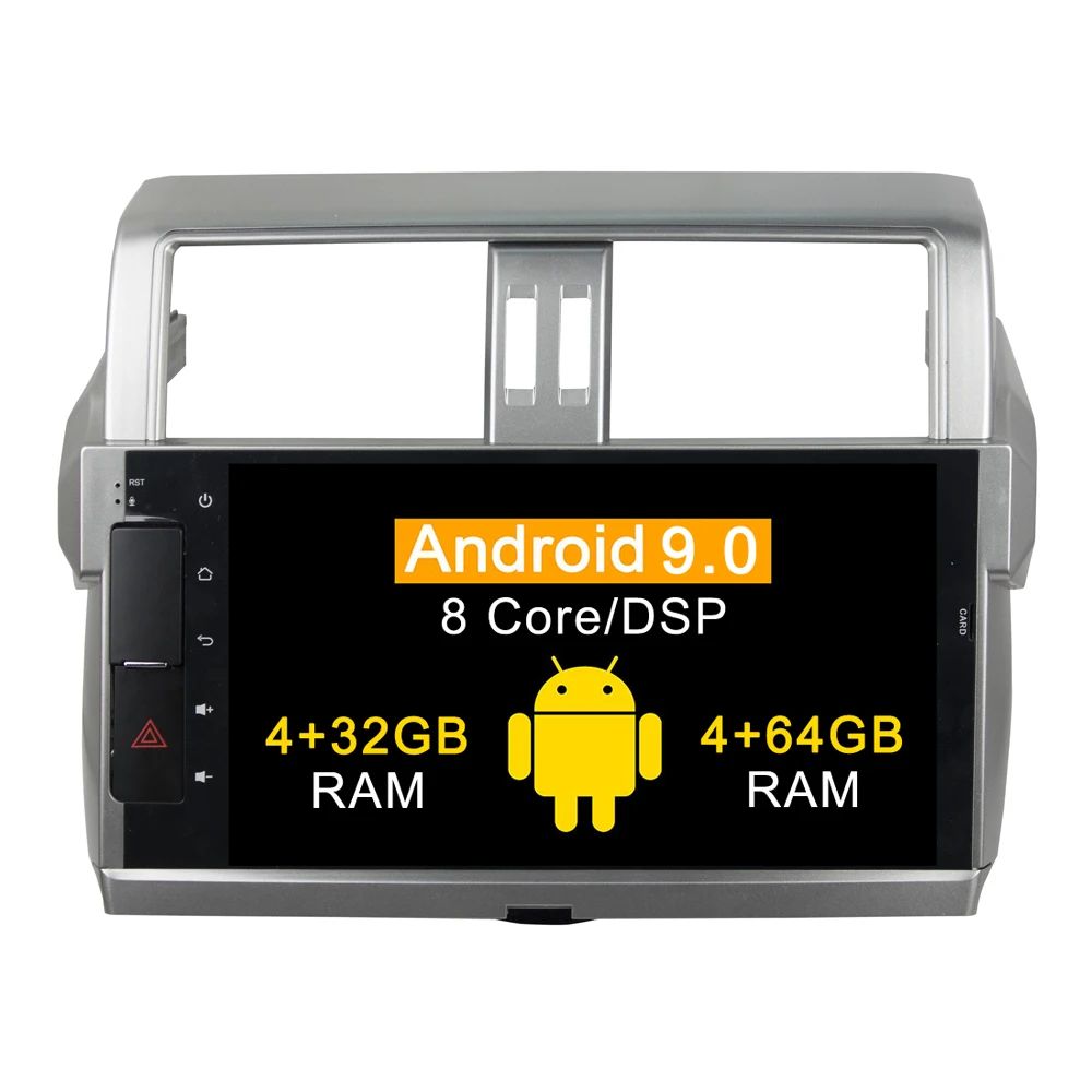 Discount DSP Android 9 Car DVD Player GPS navigation for Toyota Land Cruiser 150 PRADO 2014 2015 Auto radio Radio head unit tape recorder 4
